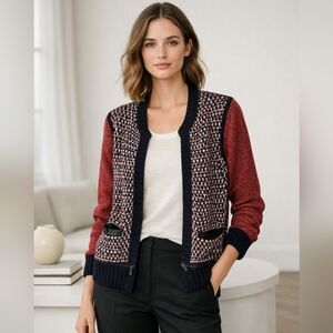 Club Monaco Multi Knit Cardigan Size S Cashmere Lambswool Blend Sweater